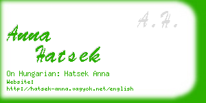 anna hatsek business card